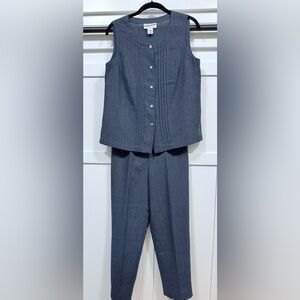 Pendleton linen blend vest and ankle pants